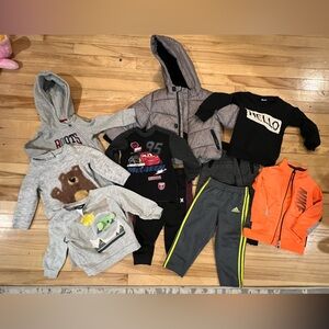 Assorted 18-2T toddler clothes for boy, nike, hurley, roots etch
